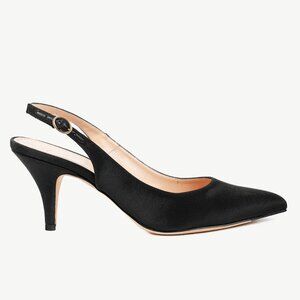 Bally Ciel Black Fabric Slingback Pointed-Toe Heels